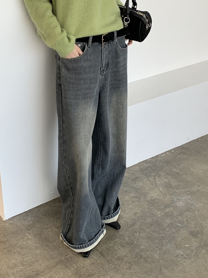 RIVER RAIN東大門㊣實拍女士新品熱賣時尚休閑25秋冬牛仔褲復古RIVER RAIN牛仔褲