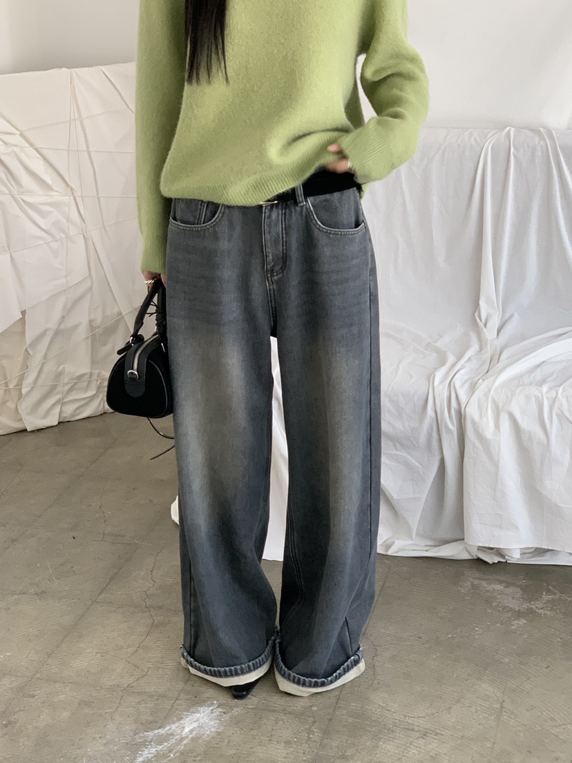 RIVER RAIN東大門㊣實拍女士新品熱賣時尚休閑25秋冬牛仔褲復古RIVER RAIN牛仔褲