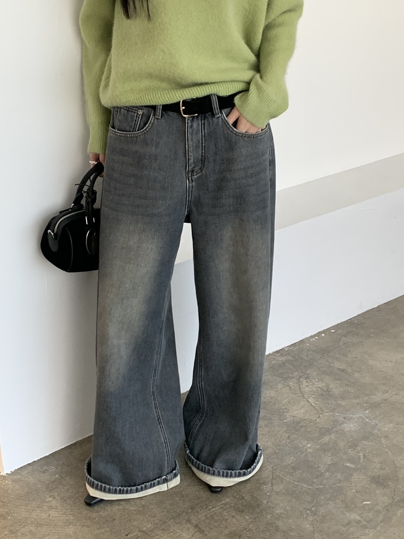 RIVER RAIN東大門㊣實拍女士新品熱賣時尚休閑25秋冬牛仔褲復古RIVER RAIN牛仔褲