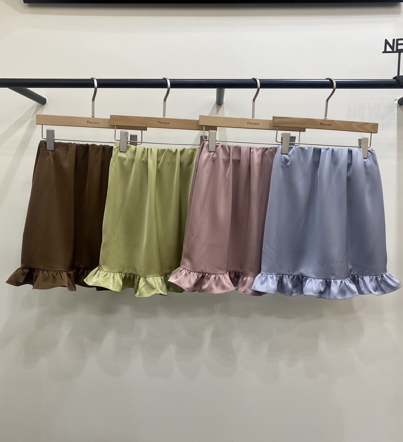 PERSON韓國直郵㊣女裝新品25秋冬推薦休閑職業時尚短裙緞面PERSON短裙