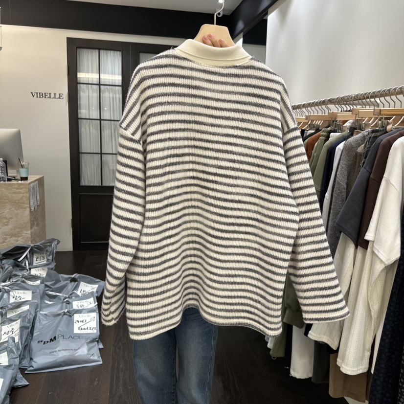 VIBELLE韓國直郵㊣女士新款25秋冬推薦休閑時尚熱賣人氣針織衫VIBELLE針織衫