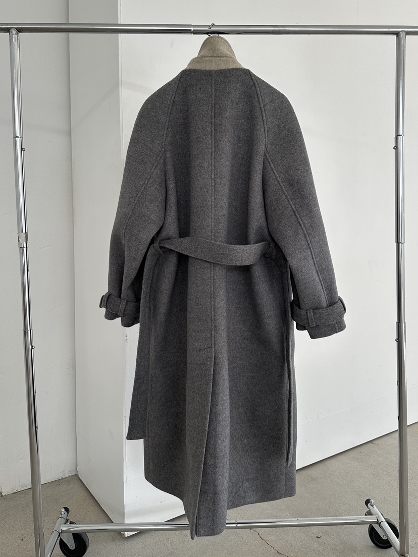 MAINT東大門㊣代購女士新款推薦25秋冬中長款大衣羊駝毛含腰帶MAINT中長款大衣