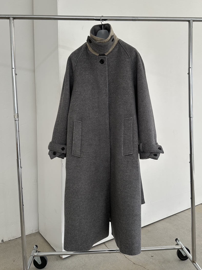 MAINT東大門㊣代購女士新款推薦25秋冬中長款大衣羊駝毛含腰帶MAINT中長款大衣圖色2