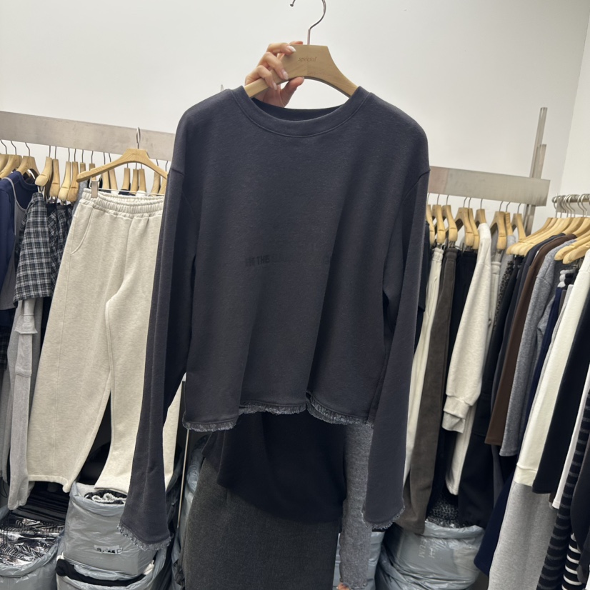 SPECIAL東大門㊣直郵女裝新款時尚25秋冬職業休閑推薦長袖T恤SPECIAL長袖T恤圖色2墨色