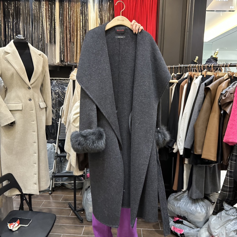 HERISH-HAUTE東大門㊣實拍女士新款時尚推薦25秋冬中長款大衣HERISH-HAUTE中長款大衣圖色3