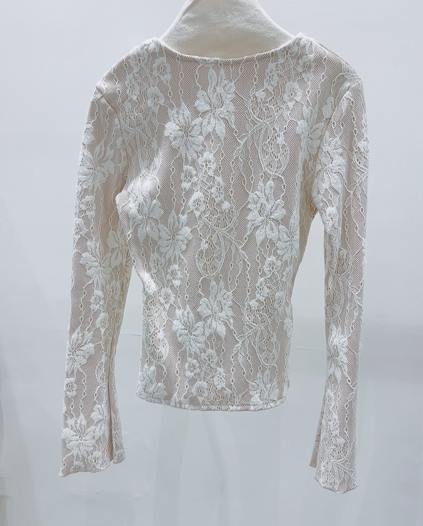 AWESOME-P東大門㊣實拍女裝新品職業人氣25秋冬長袖T恤蕾絲AWESOME-P長袖T恤