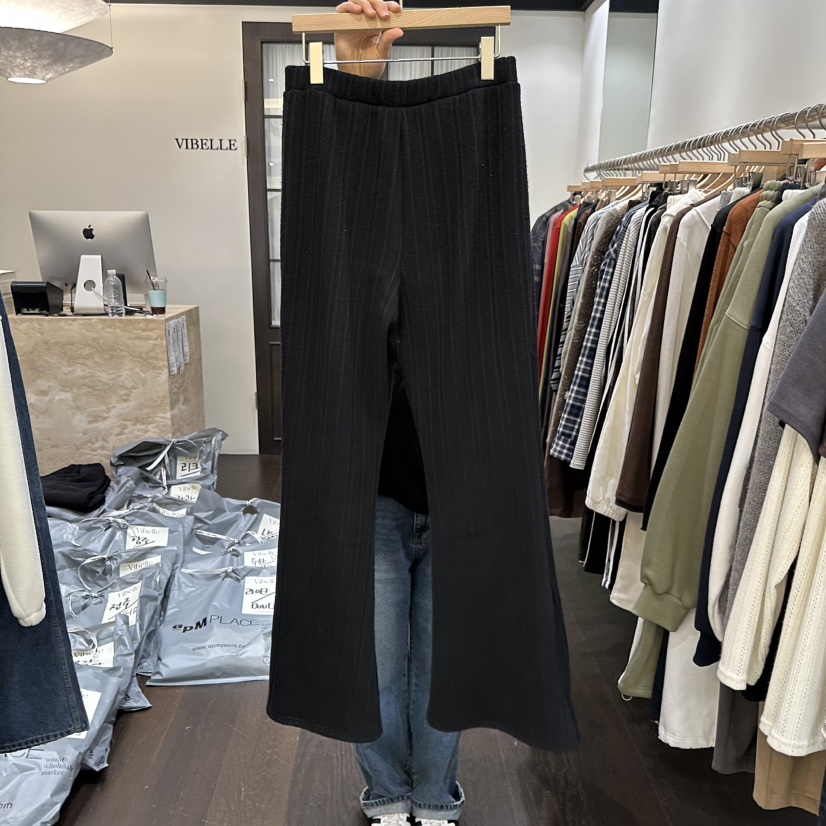 VIBELLE東大門㊣實拍女士新品人氣職業推薦25秋冬休閑褲羊毛VIBELLE休閑褲圖色2黑色