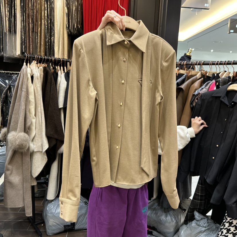 HERISH-HAUTE韓國直郵㊣女裝新品25秋冬推薦襯衫蕾絲衫含領帶HERISH-HAUTE襯衫/蕾絲衫圖色2