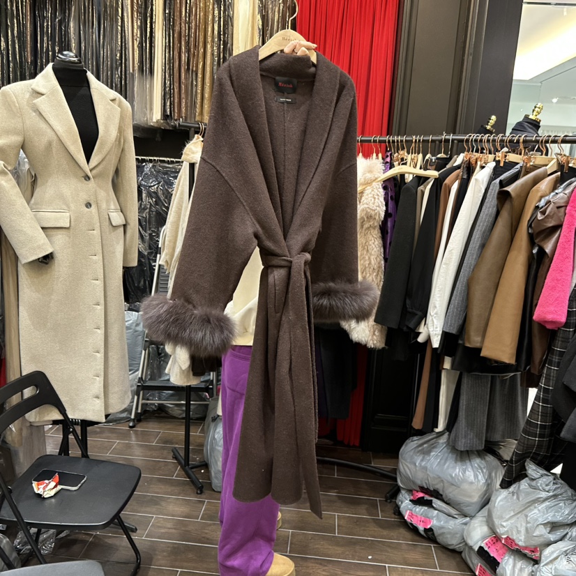 HERISH-HAUTE韓國代購㊣女士新品休閑推薦中長款大衣披肩狐貍HERISH-HAUTE中長款大衣圖色2