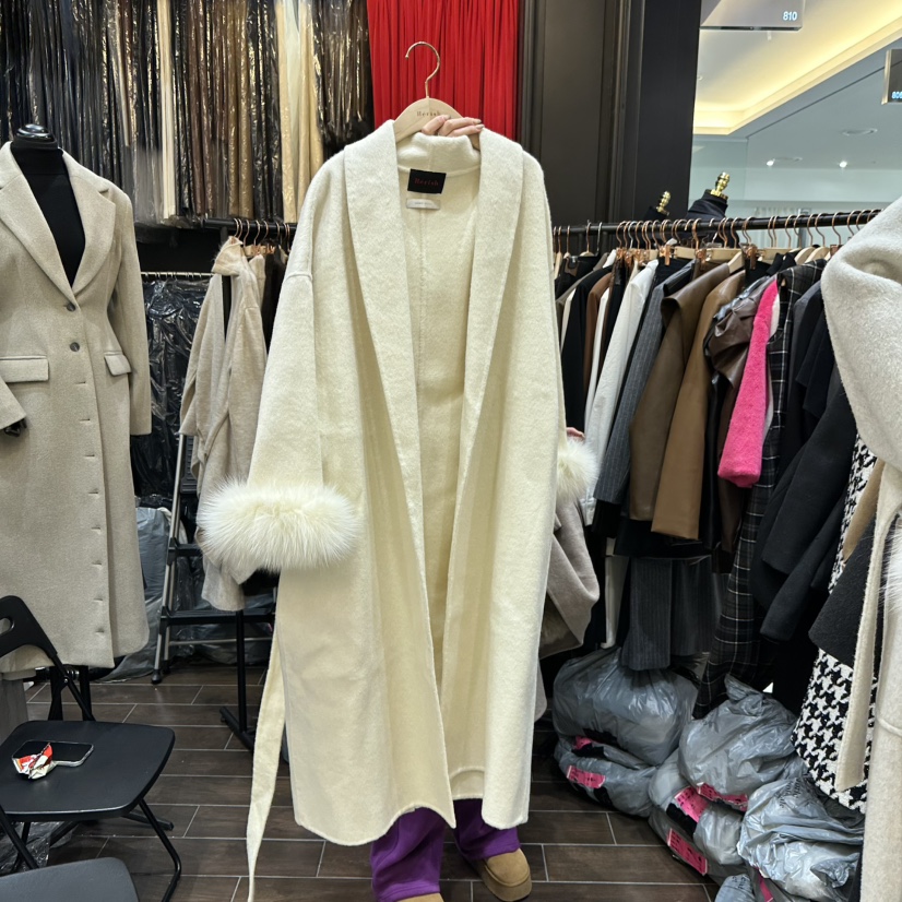 HERISH-HAUTE韓國代購㊣女士新品休閑推薦中長款大衣披肩狐貍HERISH-HAUTE中長款大衣圖色3