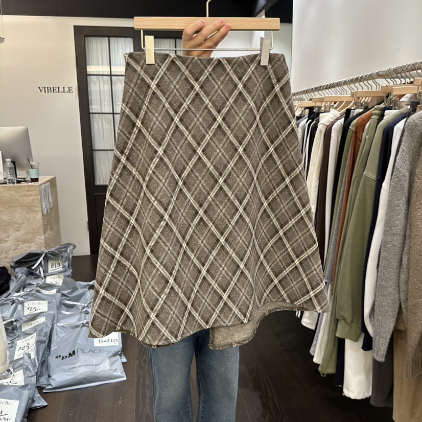 VIBELLE韓國直郵㊣女士新款熱賣25秋冬推薦職業半身裙中短裙VIBELLE半身裙/中短裙