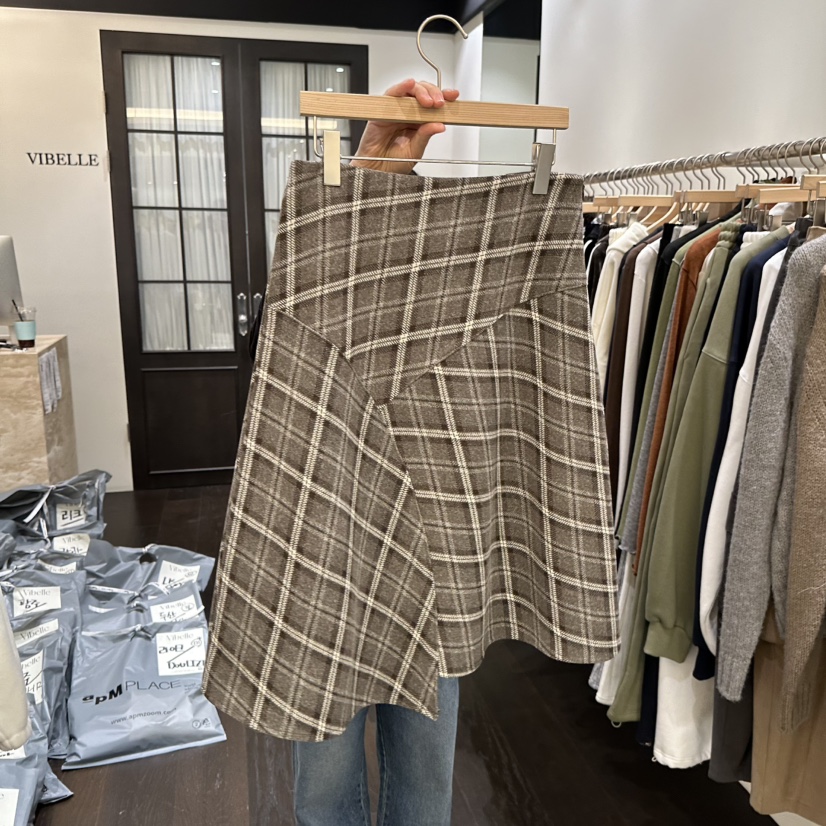 VIBELLE韓國直郵㊣女士新款熱賣25秋冬推薦職業半身裙中短裙VIBELLE半身裙/中短裙圖色1