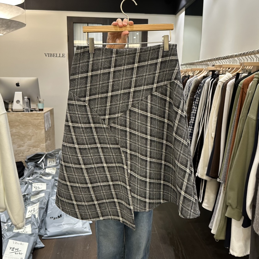 VIBELLE韓國直郵㊣女士新款熱賣25秋冬推薦職業半身裙中短裙VIBELLE半身裙/中短裙圖色2