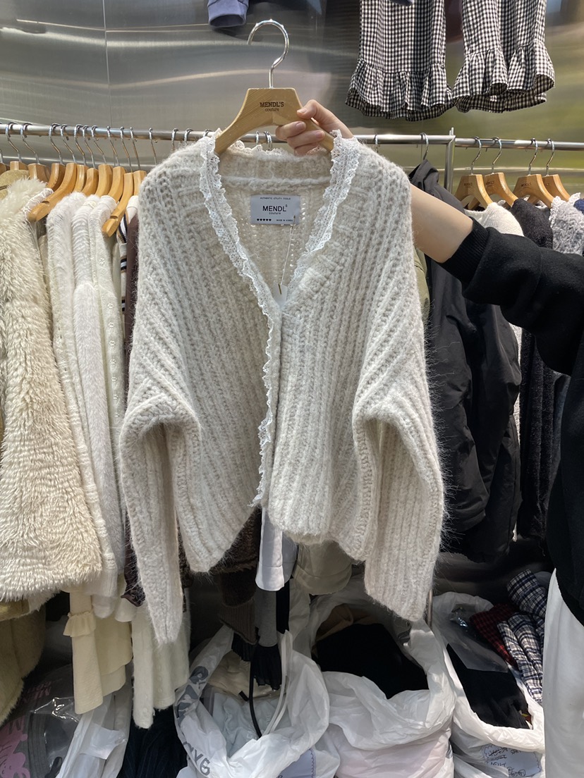 MENDL S東大門㊣實拍女士新品職業推薦時尚休閑針織衫蕾絲MENDL S針織衫圖色1