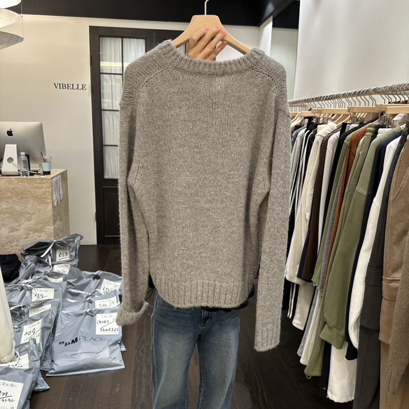 VIBELLE東大門㊣直郵女裝新款時尚休閑職業推薦針織衫不含腰帶VIBELLE針織衫