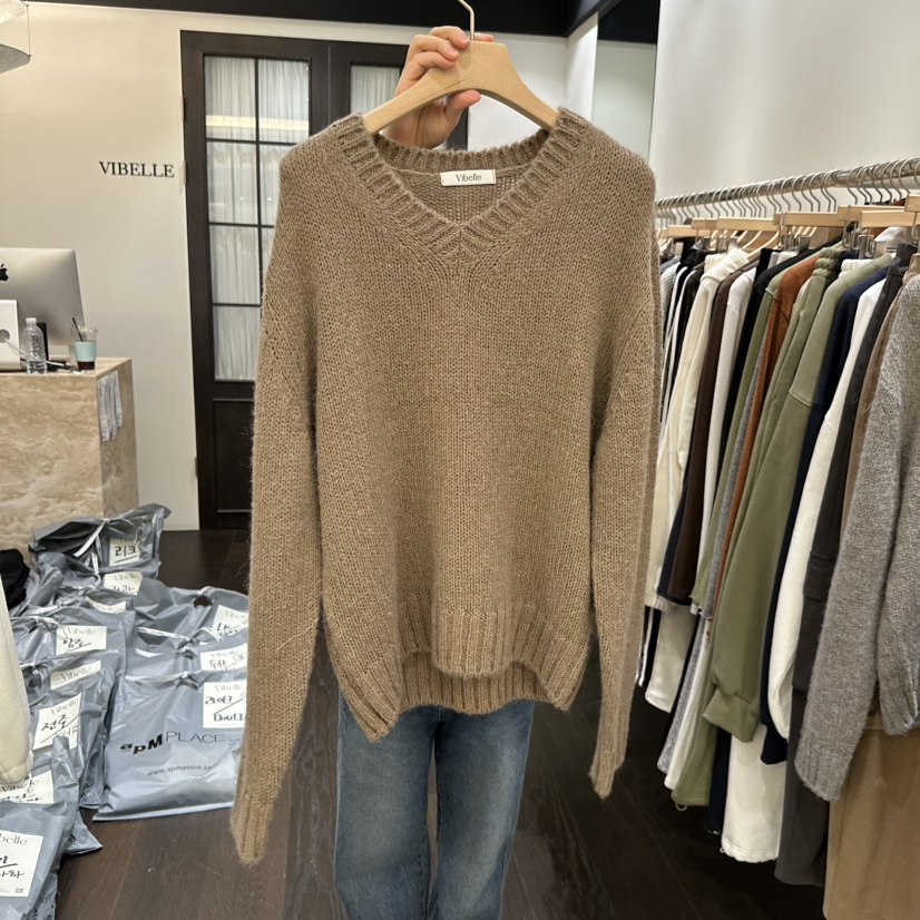 VIBELLE東大門㊣直郵女裝新款時尚休閑職業推薦針織衫不含腰帶VIBELLE針織衫圖色2
