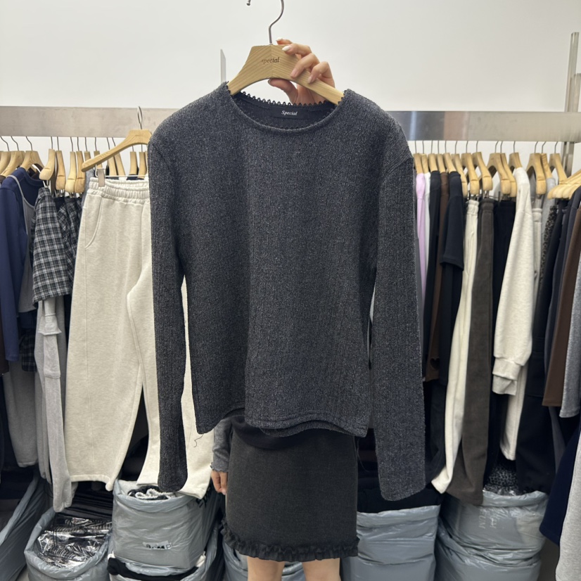 SPECIAL韓國直郵㊣女士新款人氣時尚推薦休閑熱賣25秋冬長袖T恤SPECIAL長袖T恤圖色3墨色