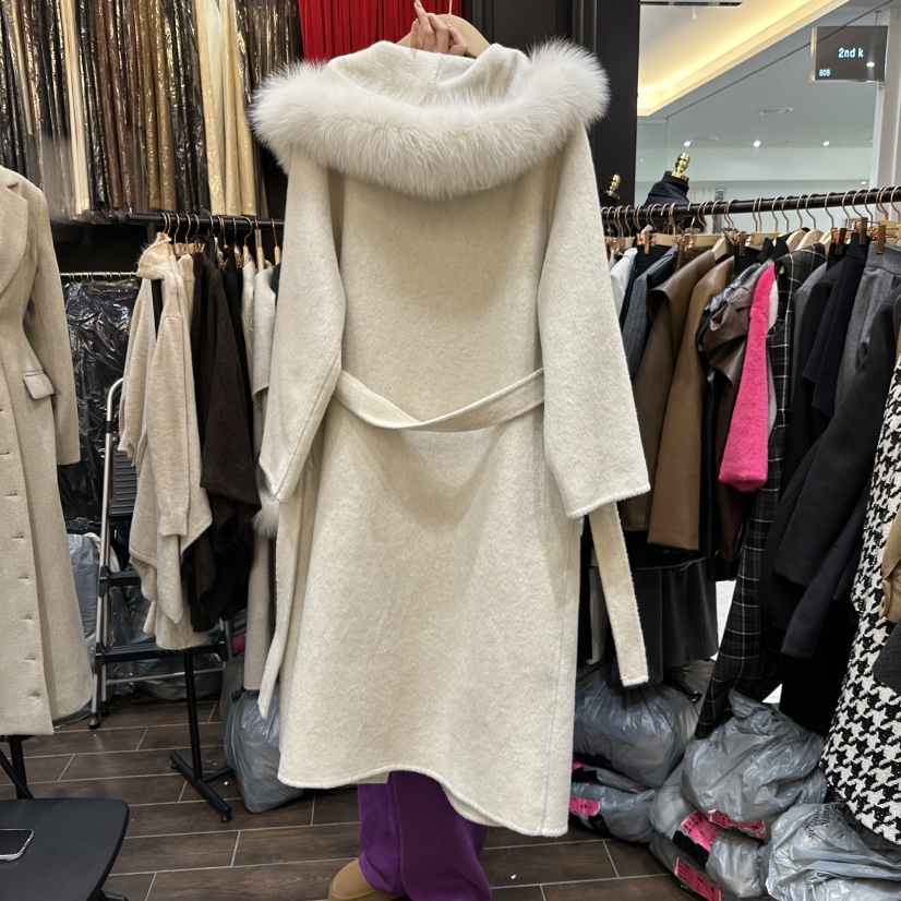 HERISH-HAUTE東大門㊣代購女裝新款推薦25秋冬中長款大衣狐貍HERISH-HAUTE中長款大衣