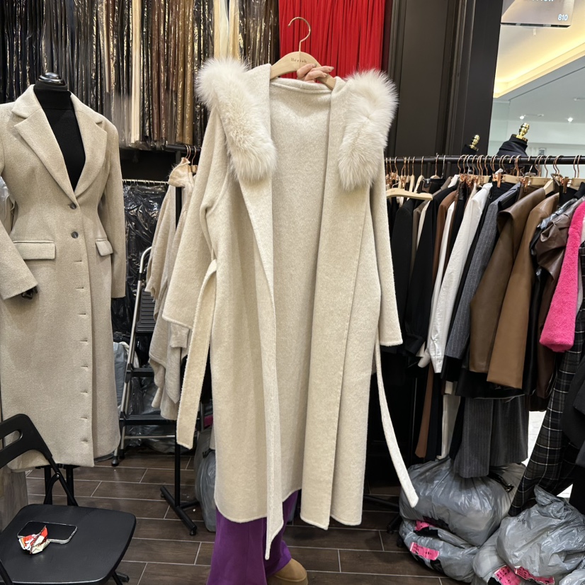 HERISH-HAUTE東大門㊣代購女裝新款推薦25秋冬中長款大衣狐貍HERISH-HAUTE中長款大衣圖色1