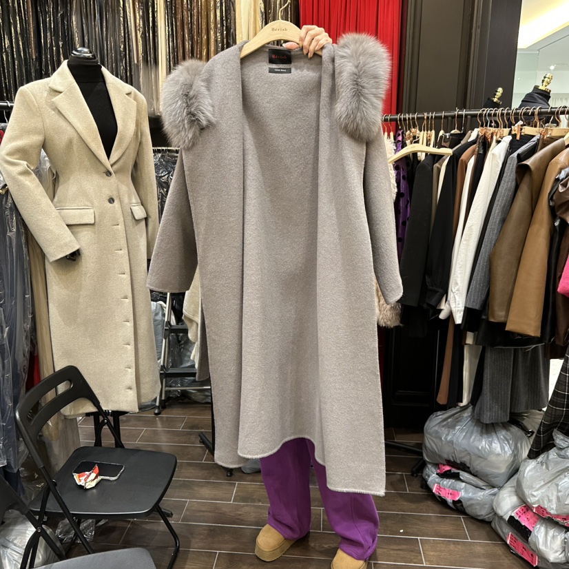 HERISH-HAUTE東大門㊣代購女裝新款推薦25秋冬中長款大衣狐貍HERISH-HAUTE中長款大衣圖色2