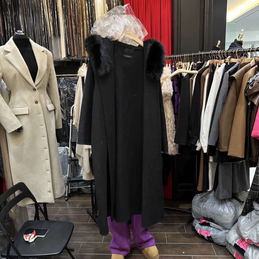 HERISH-HAUTE東大門㊣代購女裝新款推薦25秋冬中長款大衣狐貍HERISH-HAUTE中長款大衣圖色3