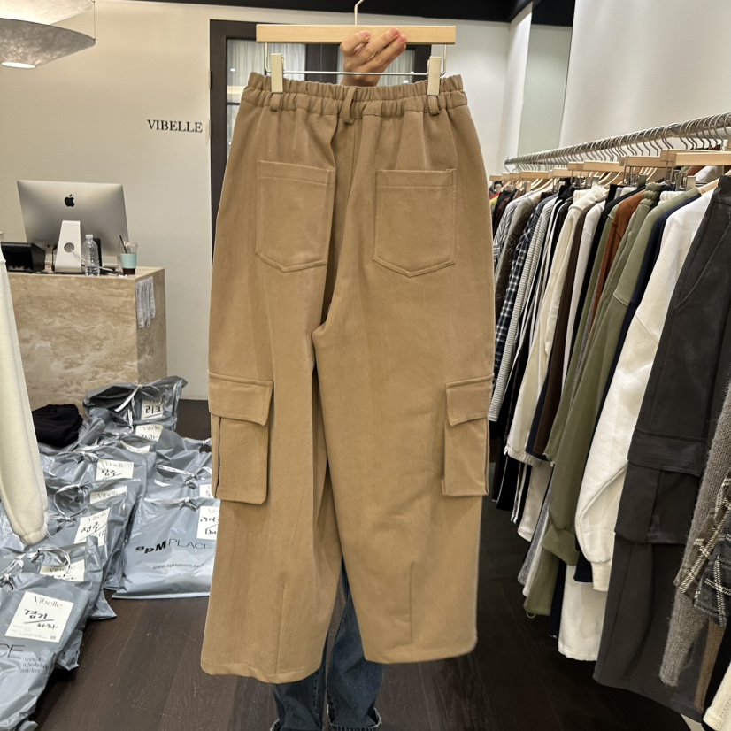 VIBELLE韓國代購㊣女裝新品25秋冬熱賣人氣推薦休閑休閑褲羊皮VIBELLE休閑褲