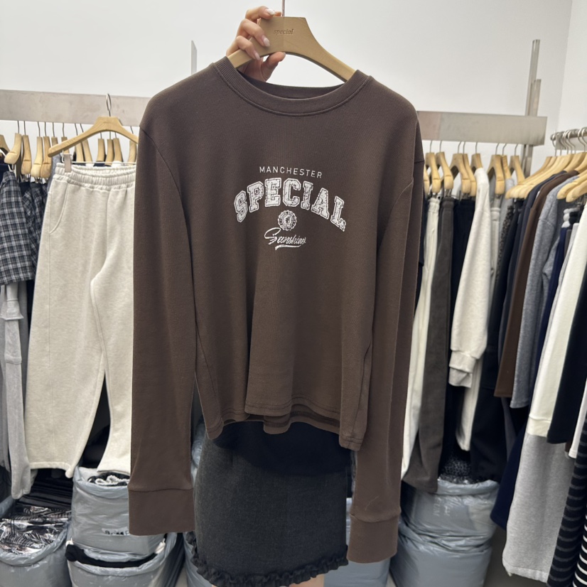 SPECIAL韓國代購㊣女士新品25秋冬休閑職業熱賣時尚長袖T恤SPECIAL長袖T恤圖色1