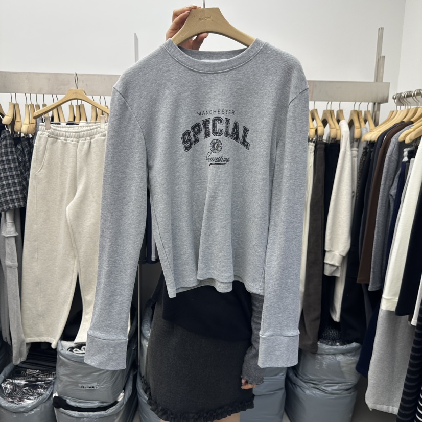 SPECIAL韓國代購㊣女士新品25秋冬休閑職業熱賣時尚長袖T恤SPECIAL長袖T恤圖色2