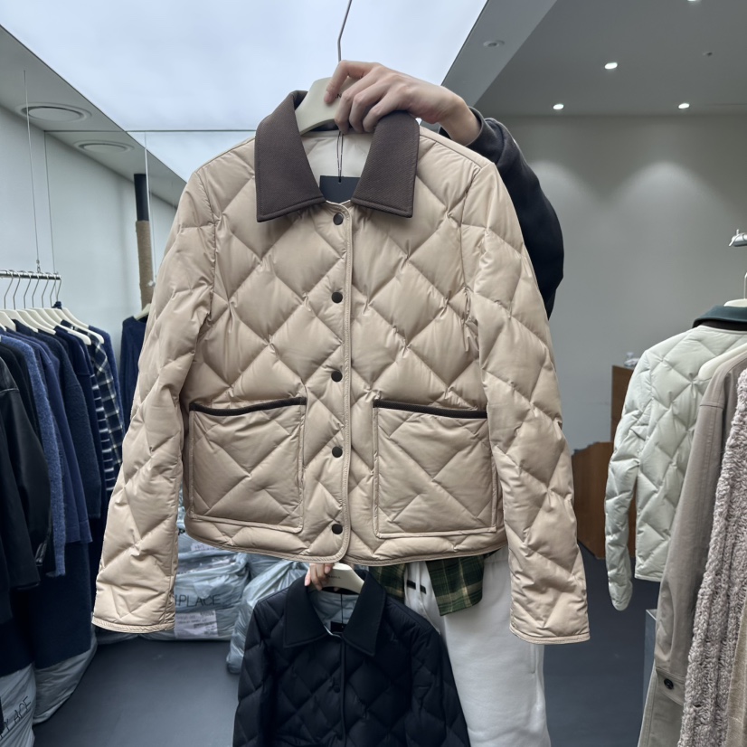 BANUL東大門㊣實拍女裝新品25秋冬時尚熱賣短款羽絨服絎縫鵝絨BANUL短款羽絨服圖色1