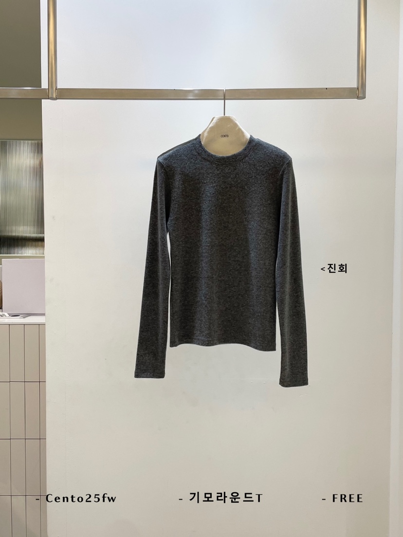 CENTO東大門㊣代購女士新品休閑推薦職業人氣25秋冬長袖T恤CENTO長袖T恤圖色5深灰色