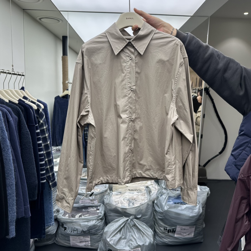 BANUL東大門㊣直郵女裝新款熱賣時尚人氣休閑襯衫蕾絲衫涂層BANUL襯衫/蕾絲衫圖色4