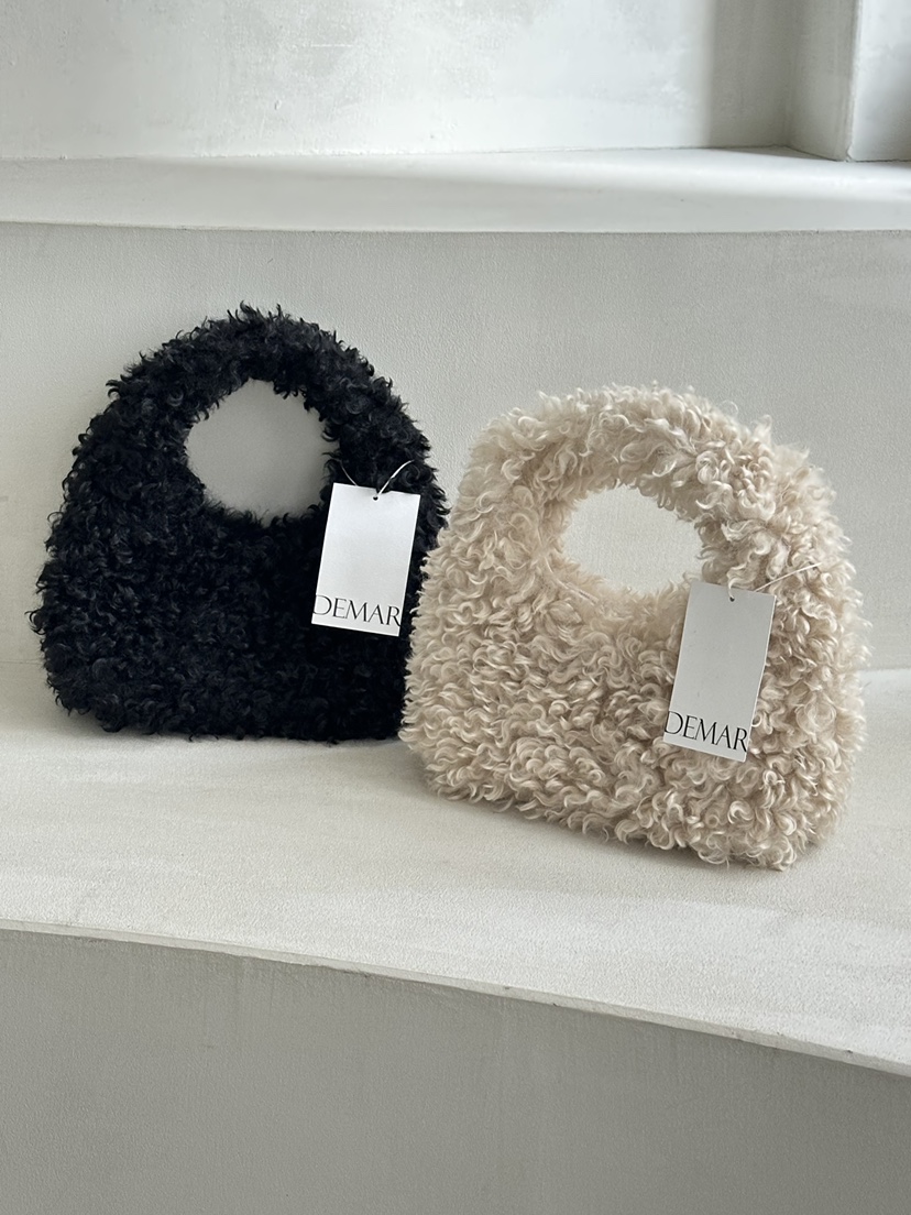 DEMAR韓國代購㊣女裝新品推薦25秋冬手拿包腋下包迷你包羊毛DEMAR手拿包/腋下包