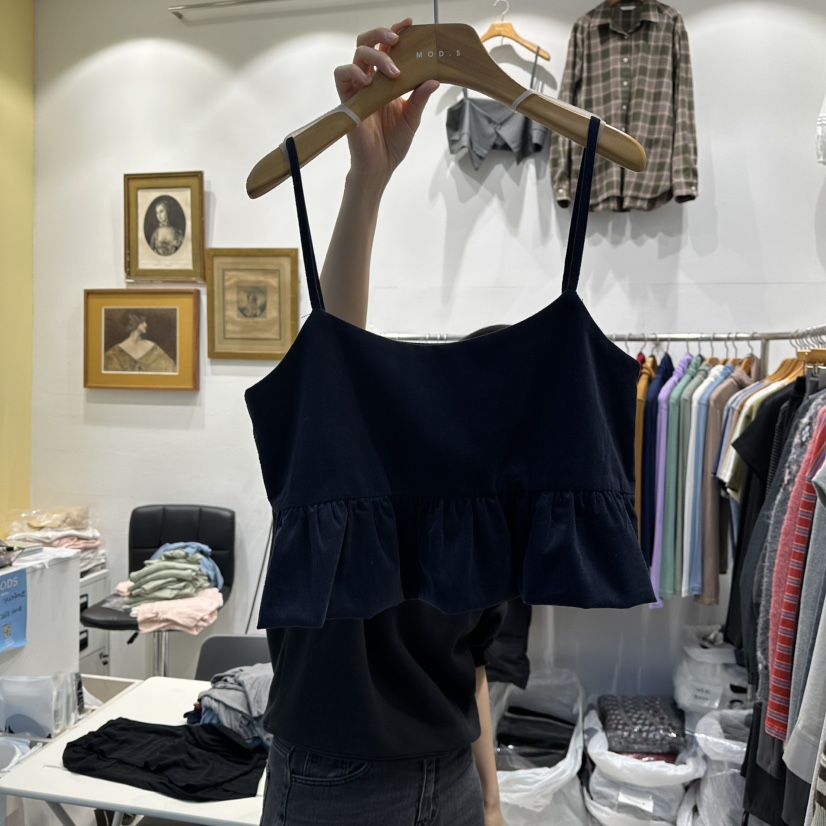 MODS-Q東大門㊣代購女裝新品推薦時尚人氣休閑25秋冬吊帶背心MODS-Q吊帶/背心圖色2深藍色