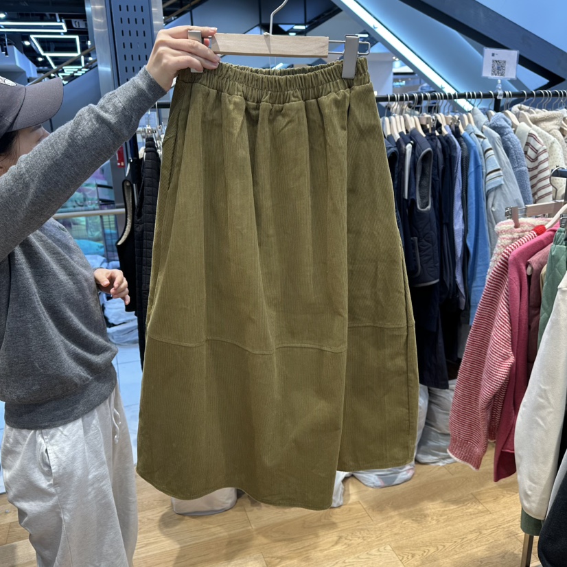 TARA東大門㊣直郵女裝新品時尚人氣25秋冬休閑推薦長裙燈芯絨TARA長裙