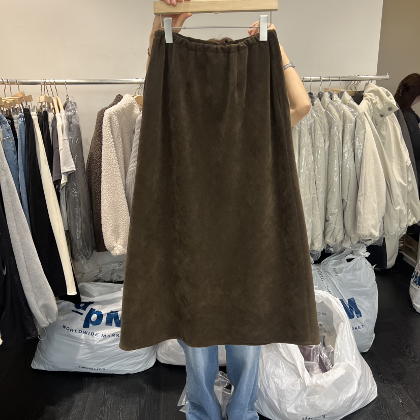 TAFFETA韓國直郵㊣女裝新品25秋冬人氣推薦半身裙中短裙麂皮TAFFETA半身裙/中短裙圖色1