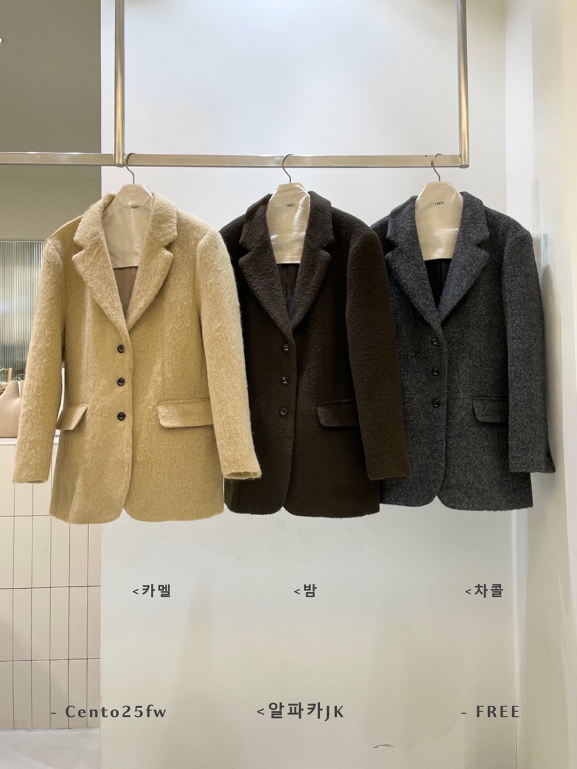 CENTO韓國直郵㊣女士新品職業25秋冬推薦休閑時尚人氣夾克羊駝CENTO夾克