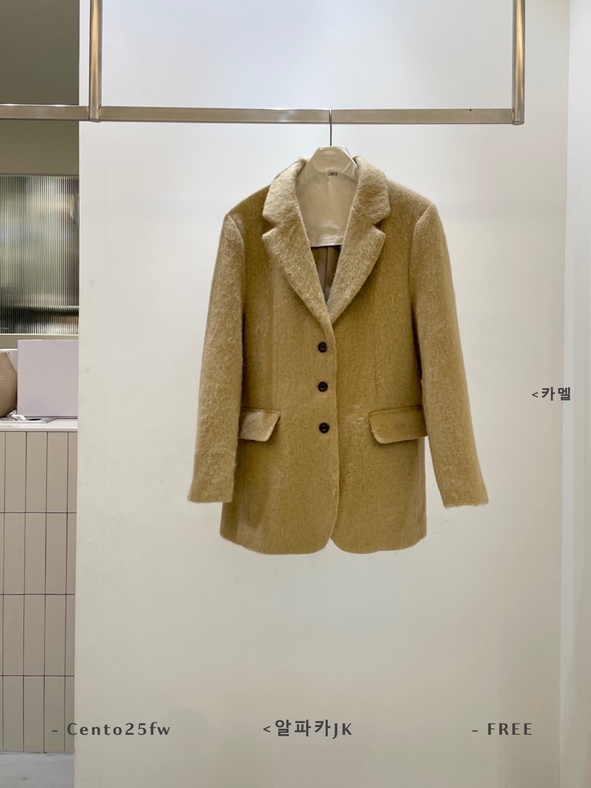 CENTO韓國直郵㊣女士新品職業25秋冬推薦休閑時尚人氣夾克羊駝CENTO夾克圖色1