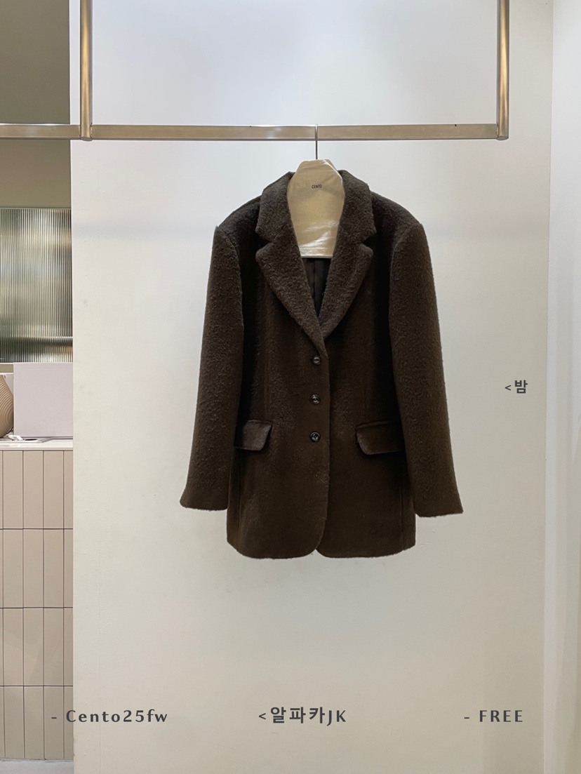 CENTO韓國直郵㊣女士新品職業25秋冬推薦休閑時尚人氣夾克羊駝CENTO夾克圖色2棕色