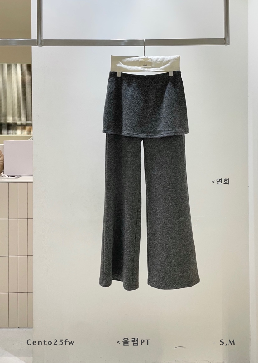 CENTO東大門㊣代購女裝新品人氣推薦時尚職業休閑熱賣25秋冬裙褲CENTO裙褲圖色1淺灰色