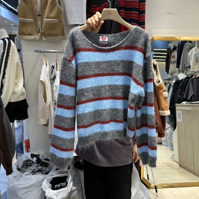 UNDERSTAR_VINTAGE東大門㊣實拍女裝新品熱賣時尚休閑針織衫UNDERSTAR_VINTAGE針織衫圖色2