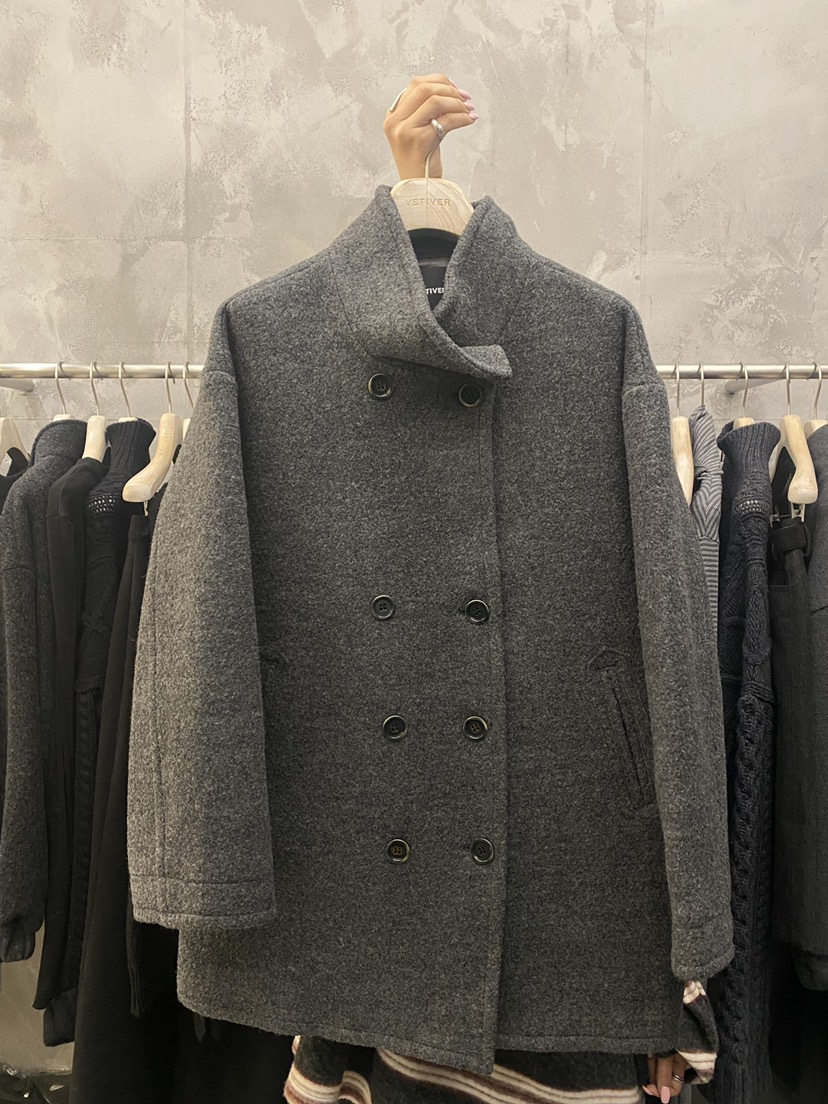 THE VETIVER-A東大門㊣代購女士新款熱賣25秋冬中長款大衣VETIVER中長款大衣圖色1