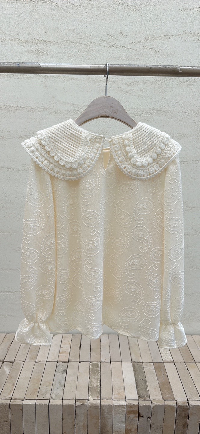 YARD東大門㊣直郵女士新款時尚推薦襯衫蕾絲衫含胸花刺繡雙層YARD襯衫/蕾絲衫