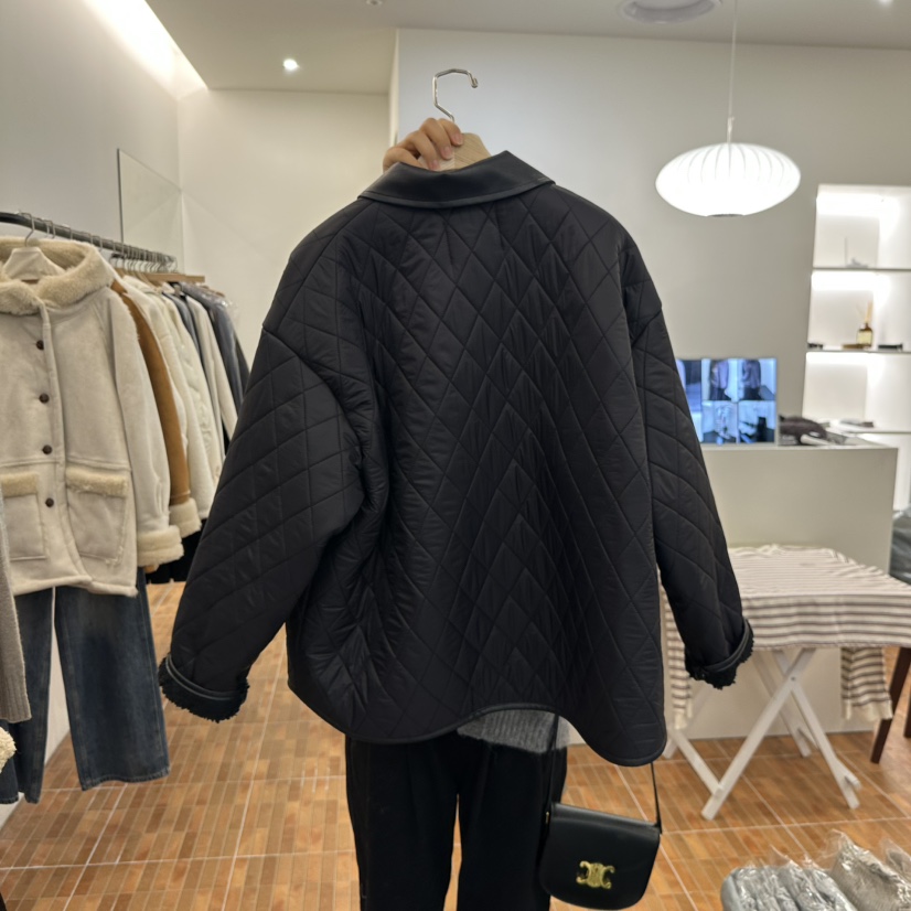 LOGON東大門㊣實拍女士新款職業休閑人氣推薦25秋冬短款棉服絎縫LOGON短款棉服