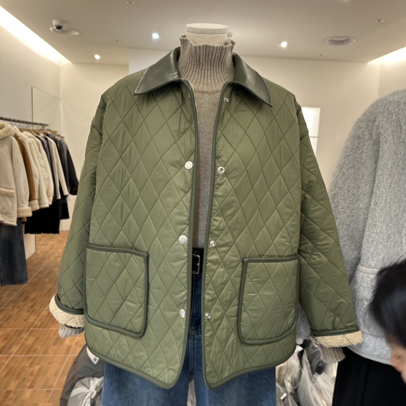 LOGON東大門㊣實拍女士新款職業休閑人氣推薦25秋冬短款棉服絎縫LOGON短款棉服圖色1