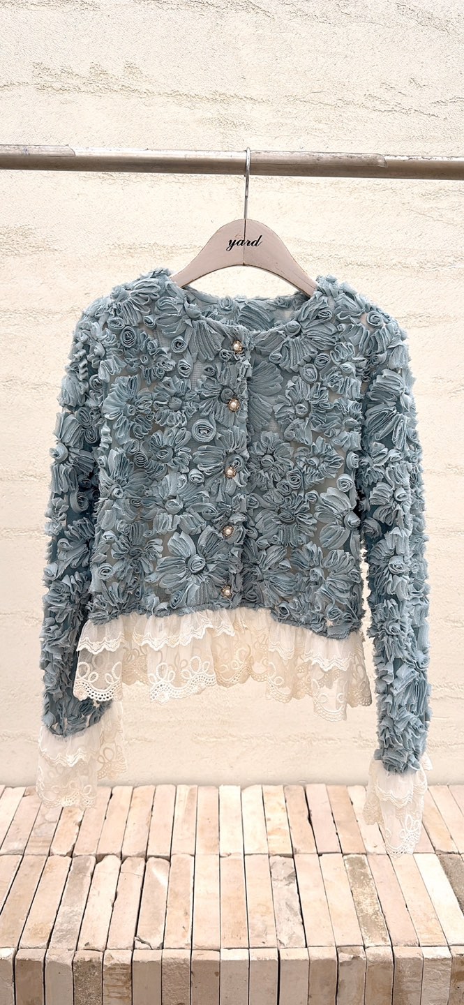 YARD韓國代購㊣女裝新款時尚推薦休閑熱賣職業襯衫蕾絲衫繡花YARD襯衫/蕾絲衫圖色1