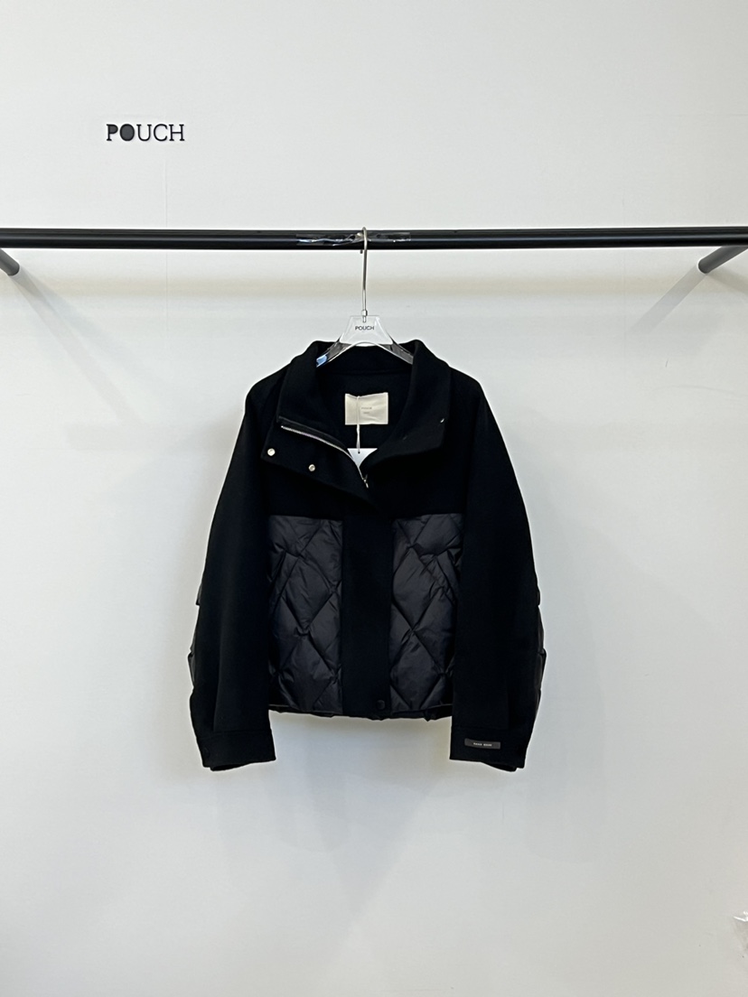 POUCH東大門㊣代購女士新款25秋冬熱賣時尚休閑推薦短款大衣POUCH短款大衣圖色2
