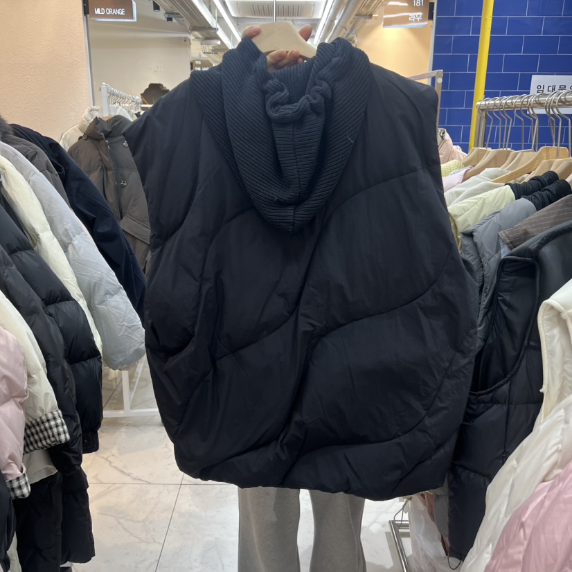 SIMPLE PARK/WMSTORY東大門㊣代購女士新品時尚馬甲連帽鵝絨SIMPLE PARK/WMSTORY馬甲