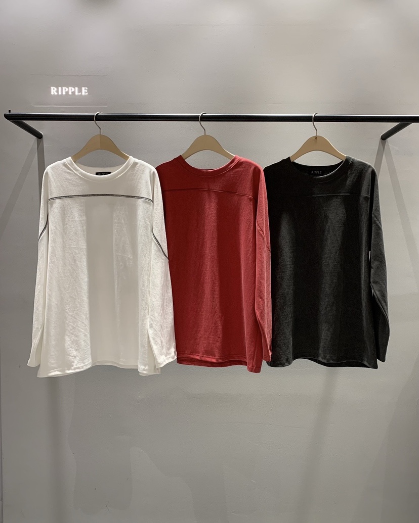 RIPPLE東大門㊣代購女士新品人氣熱賣25秋冬推薦休閑長袖T恤RIPPLE長袖T恤