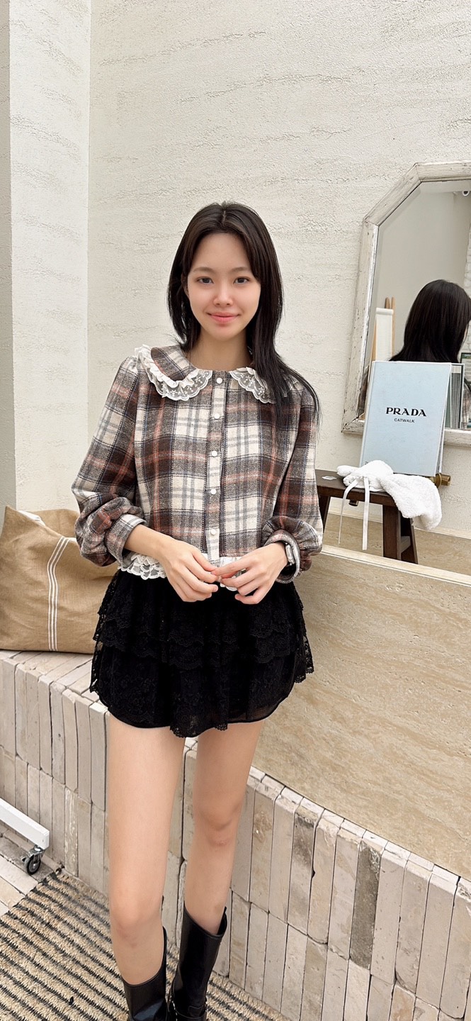 YARD東大門㊣實拍女士新品時尚職業25秋冬熱賣襯衫蕾絲衫刺繡YARD襯衫/蕾絲衫