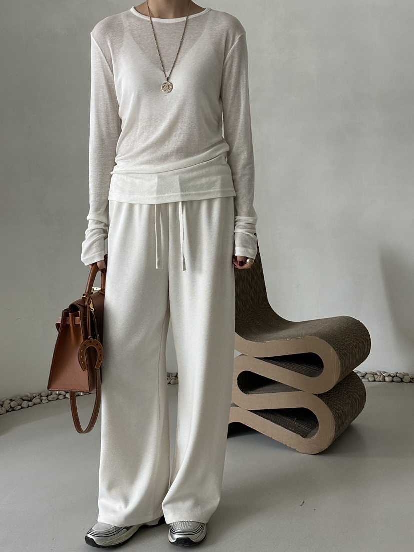 DEMAR韓國直郵㊣女裝新款時尚長袖T恤不含內搭天絲羊毛圓領DEMAR長袖T恤